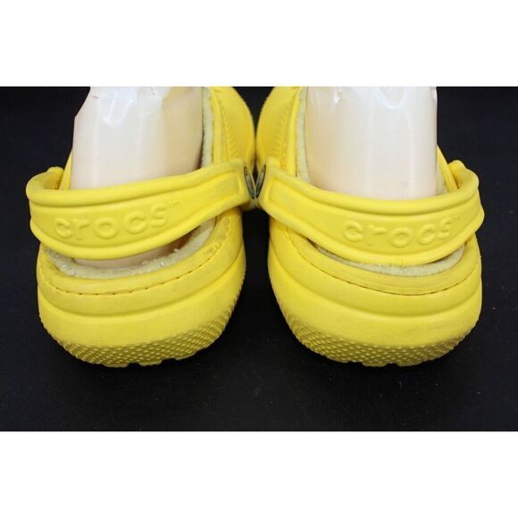 CROCS LINED CLOGS SLIP ON SHOES Size Men's 5 Women's 7 Yellow - Picture 8 of 11